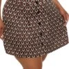 Plus Size Plaid Faux Button Skort