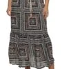 Plus Size Printed Rope Belted Maxi Skirt