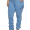 Plus Size Cargo Pocket Stacked Skinny Jeans