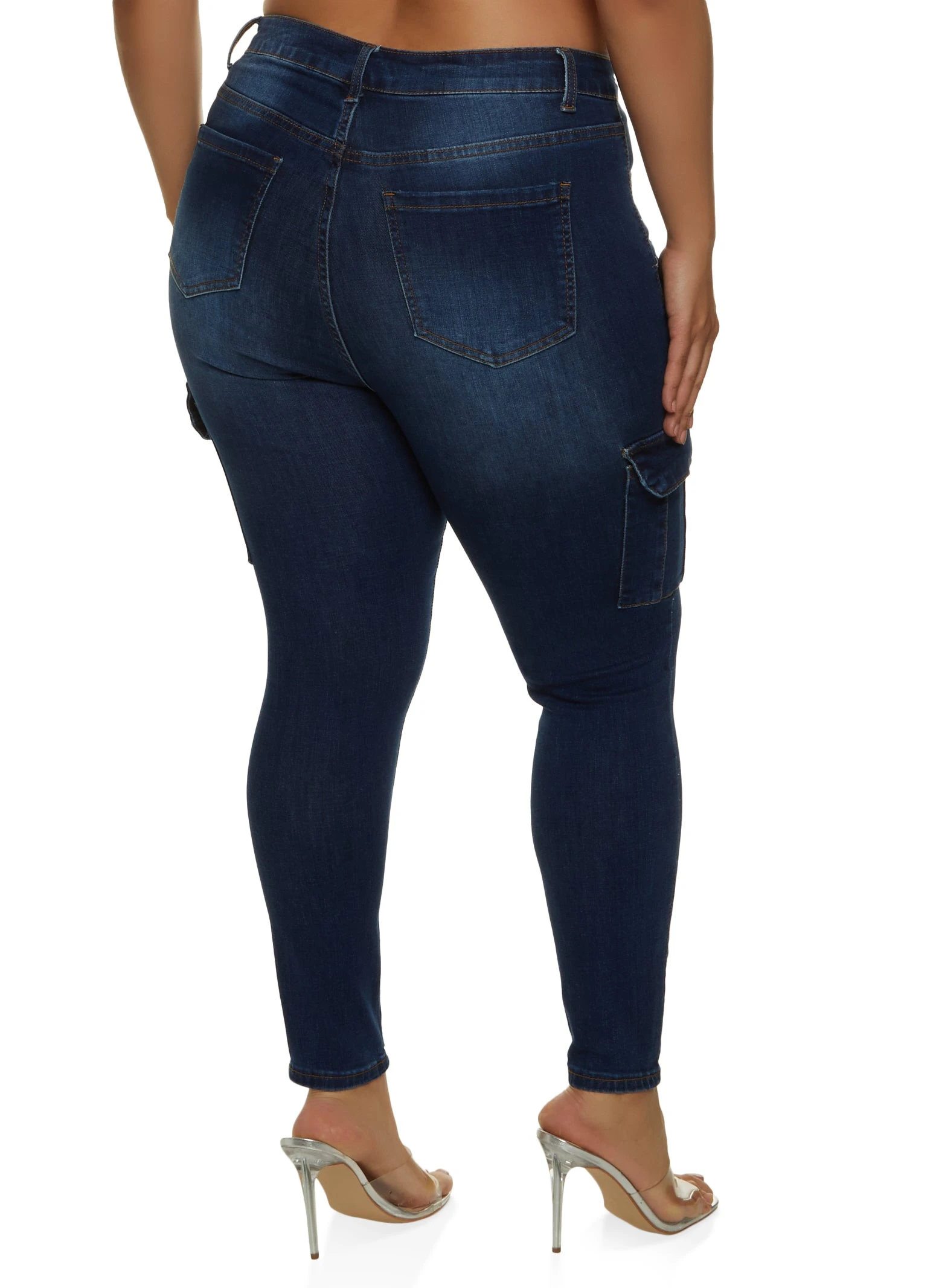 Plus Size WAX Cargo Distressed Skinny Jeans - Image 2