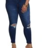 Plus Size WAX Ripped Knee Distressed Jeans