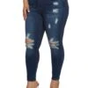 Plus Size WAX Distressed High Waisted Skinny Jeans