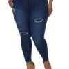Plus Size WAX High Rise Distressed Skinny Jeans