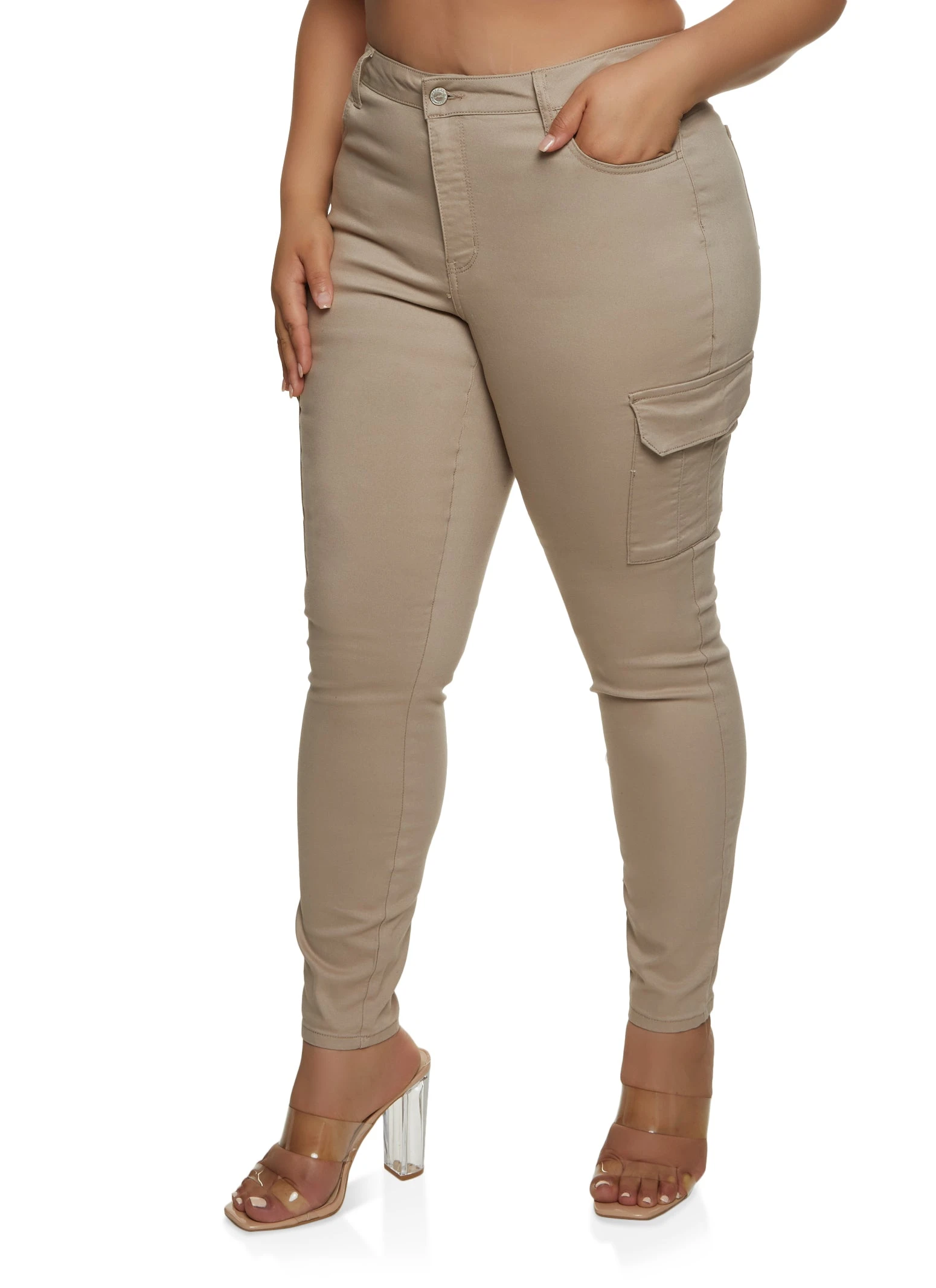 Plus Size WAX Cargo Pocket Skinny Pants
