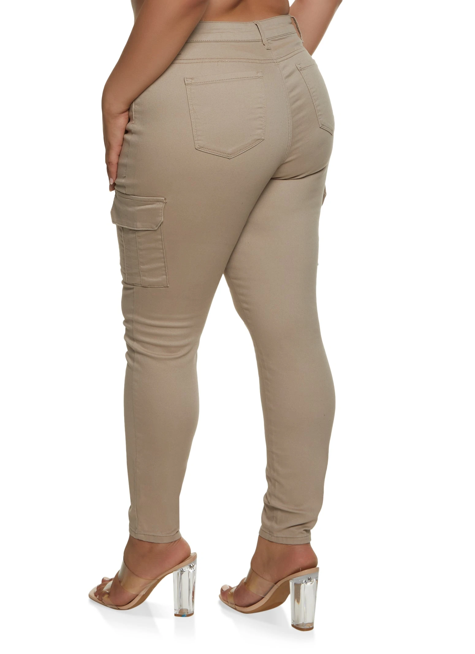 Plus Size WAX Cargo Pocket Skinny Pants - Image 3