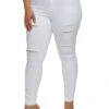 Plus Size WAX Distressed High Waist Jeans