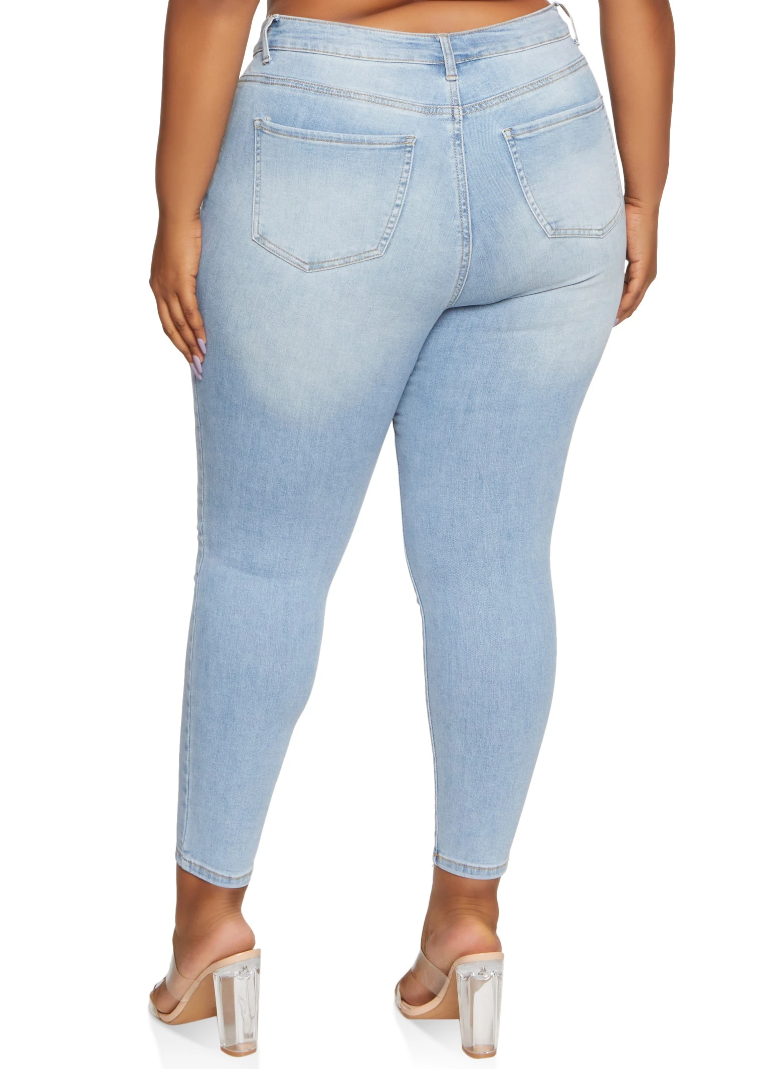 Plus Size WAX Basic High Waist Skinny Jeans - Image 2