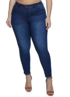 Plus Size WAX High Waist Whiskered Jeans