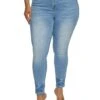 Plus Size WAX High Waisted Whiskered Skinny Jeans
