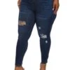 Plus Size WAX Ripped Skinny Leg Jeans