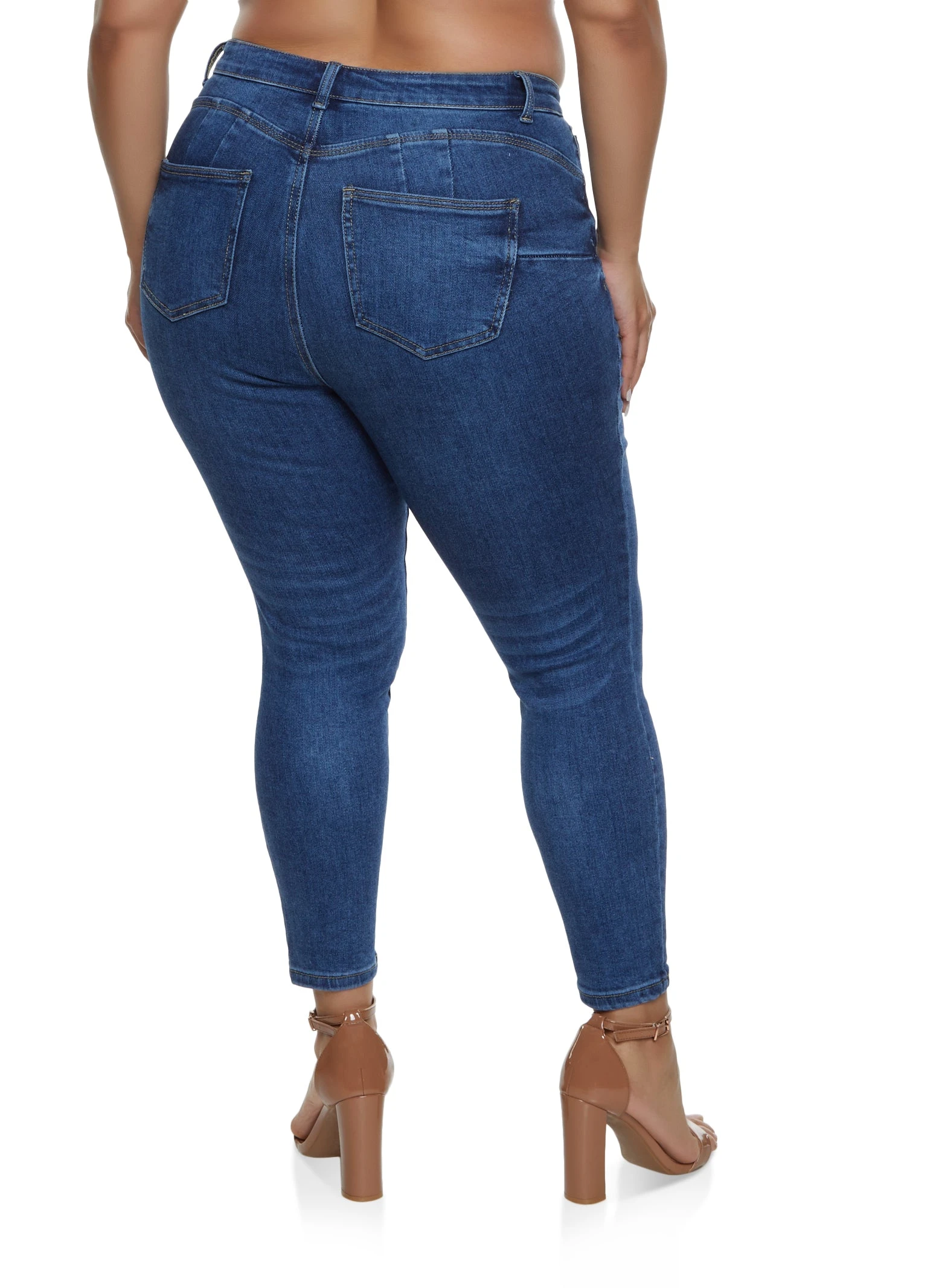 Plus Size WAX Whiskered High Waist Skinny Jeans - Image 2