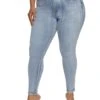 Plus Size WAX High Rise Whiskered Skinny Jeans