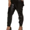 Plus Size Faux Leather Cargo Joggers