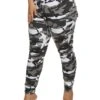 Plus Size Belted Camo Cargo Joggers
