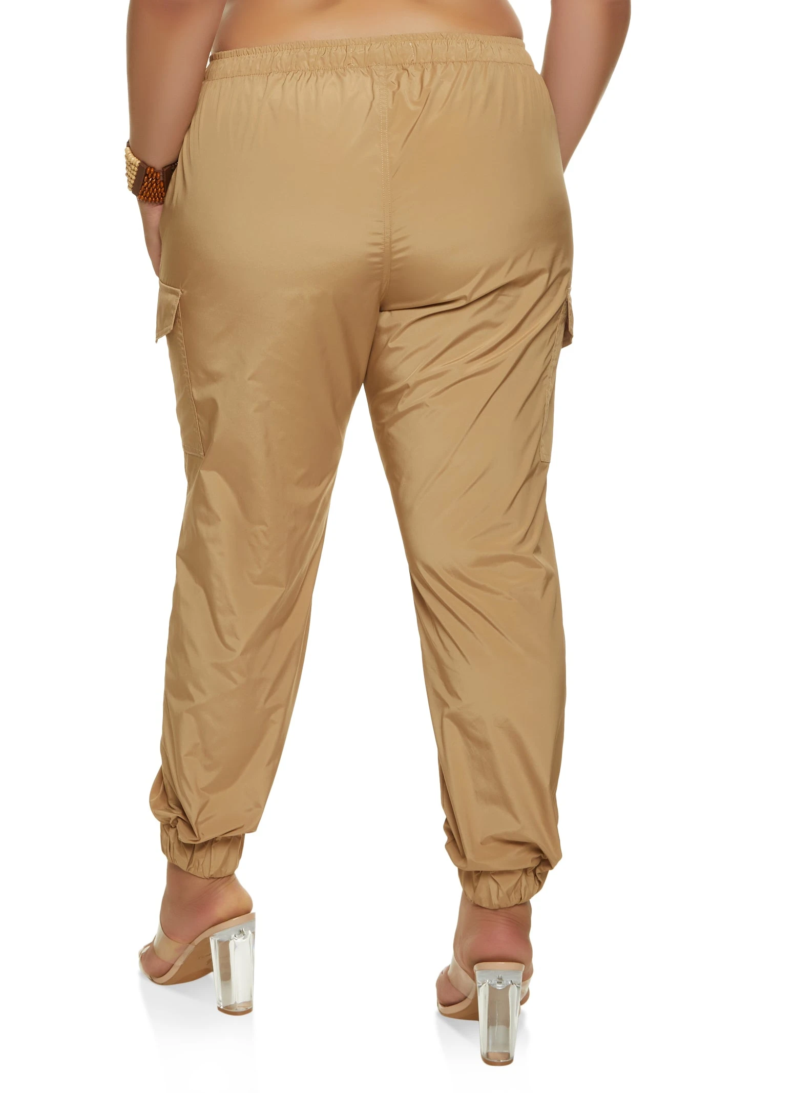 Plus Size Nylon Basic Cargo Joggers - Image 3