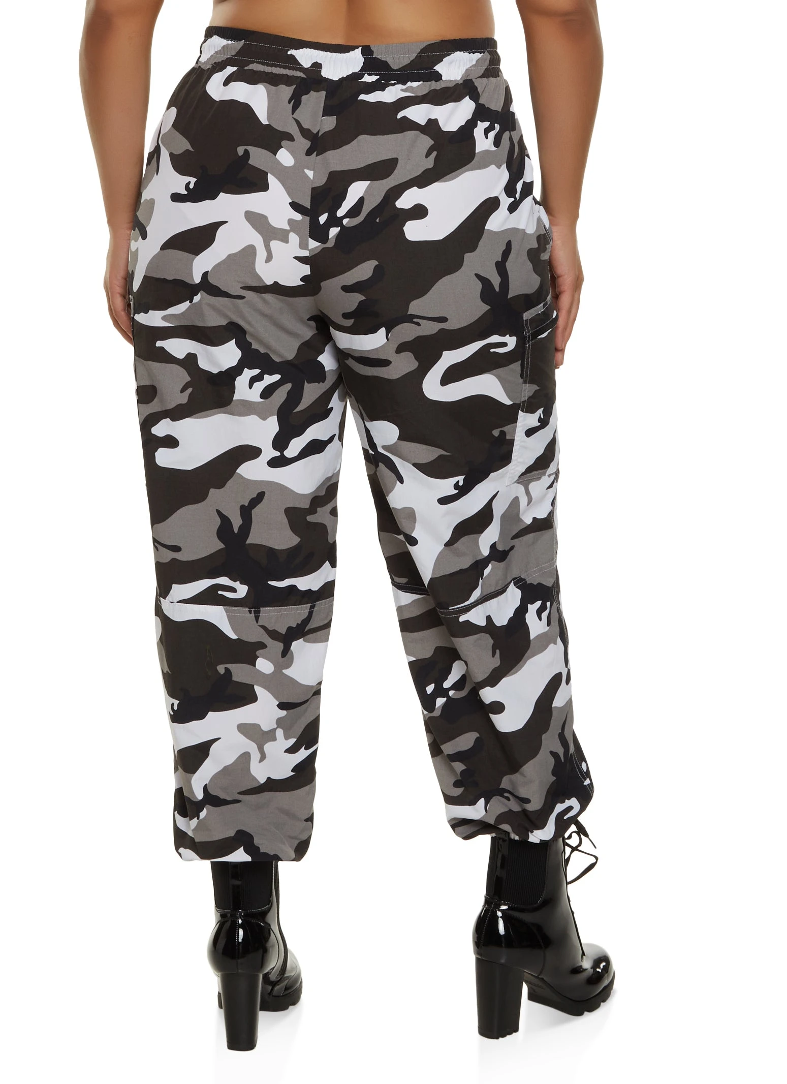 Plus Size Nylon Zip Pocket Joggers - Image 3