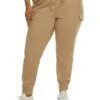 Plus Size Solid Cargo Pocket Joggers