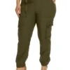Plus Size Buckle Detail Cargo Joggers
