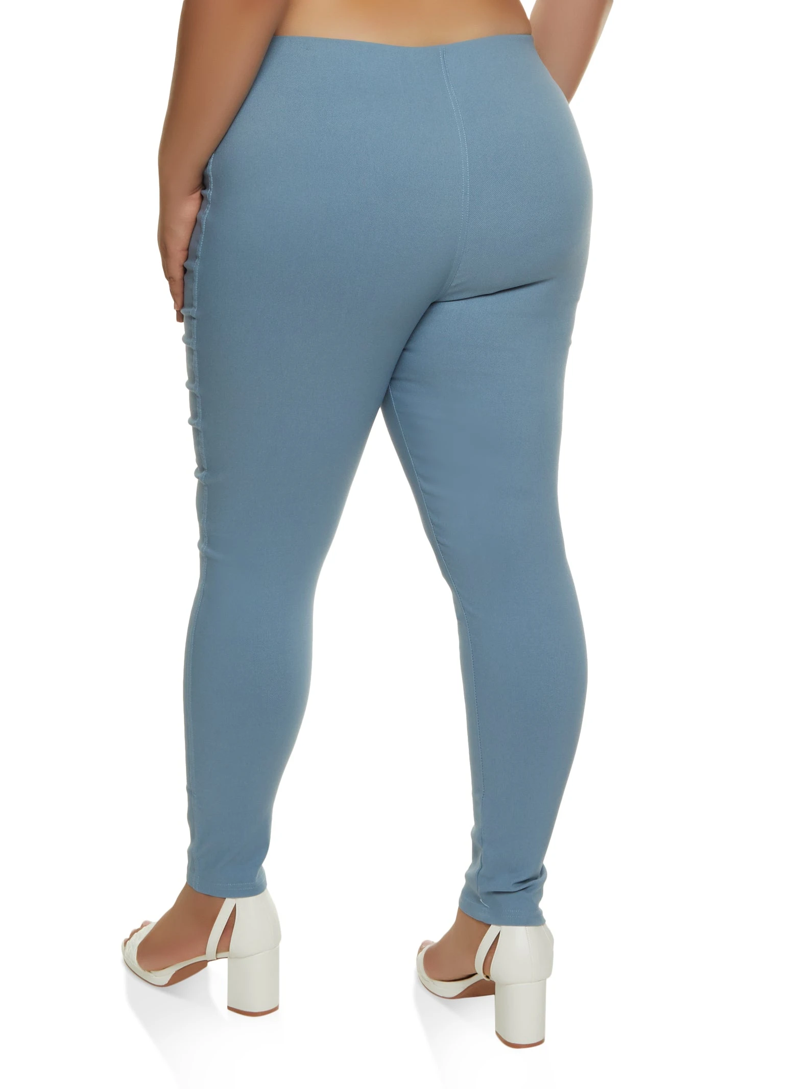 Plus Size Hyperstretch Pintuck Pull On Skinny Pants - Image 2