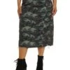 Plus Size Camo Cargo Pocket Midi Skirt