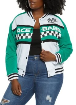 Plus Size Race Babe Varsity Jacket