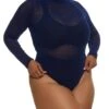 Plus Size Greek Key Velvet Burnout Bodysuit