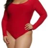 Plus Size Scoop Neck Long Sleeve Bodysuit
