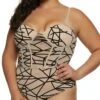 Plus Size Velvet Burnout Patterned Mesh Bodysuit