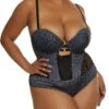 Plus Size Leopard Print Bustier Bodysuit