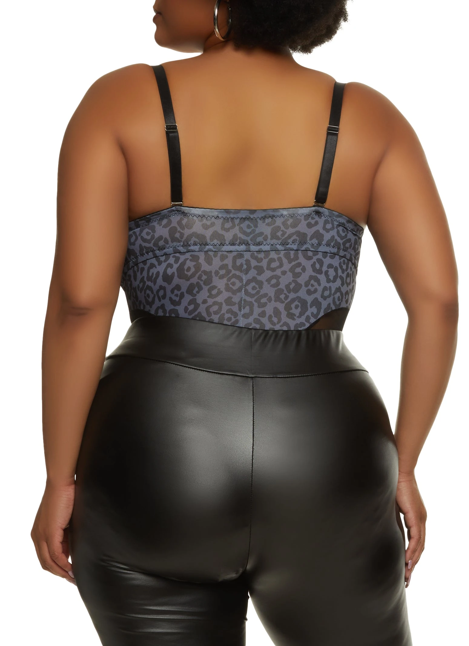 Plus Size Leopard Print Bustier Bodysuit - Image 5