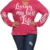 Plus Size Keyhole Living My Best Life Graphic Tee