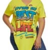 Plus Size Living My Best Life Hanky Hem Graphic Tee