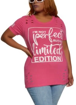 Plus Size Limited Edition Laser Cut Graphic Tee