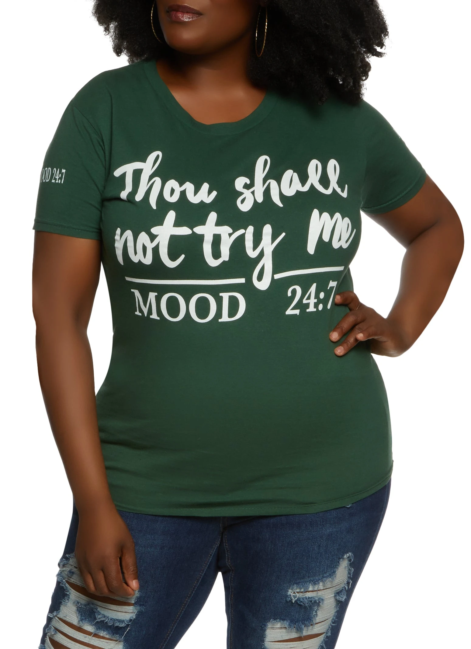 Plus Size Shall Not Try Me Graphic Tee