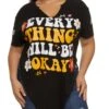 Plus Size Everything Will Be Okay Hanky Hem Graphic Tee