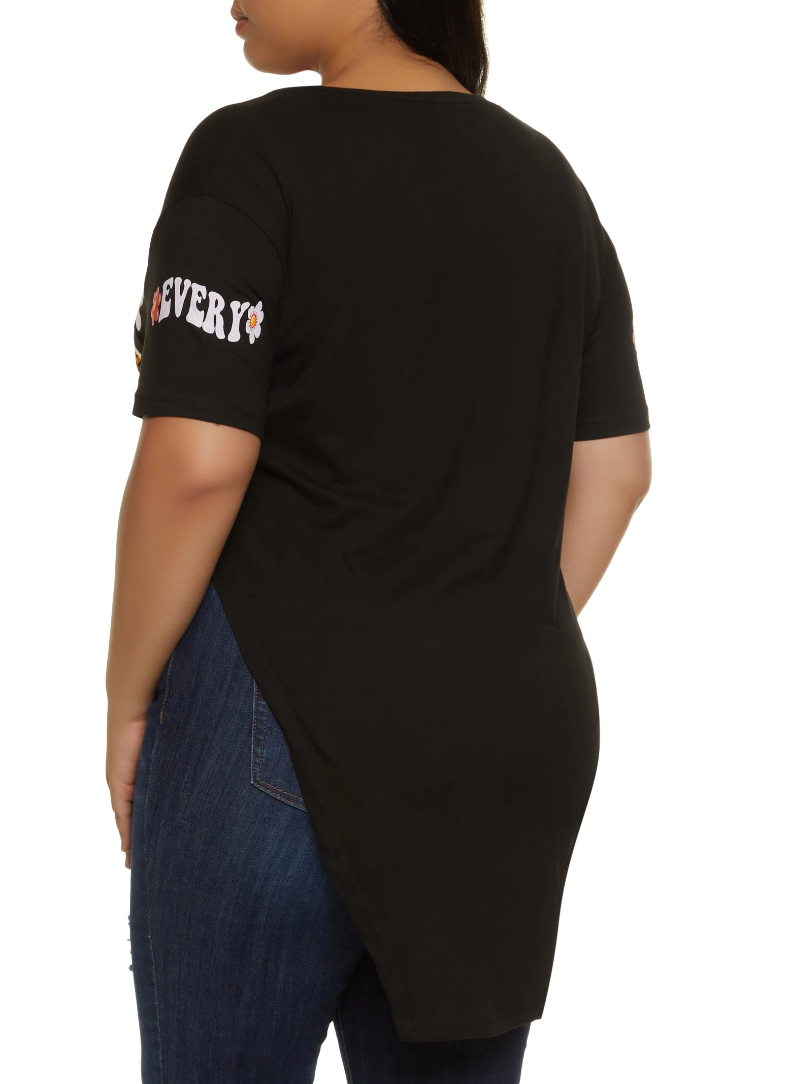 Plus Size Everything Will Be Okay Hanky Hem Graphic Tee - Image 2