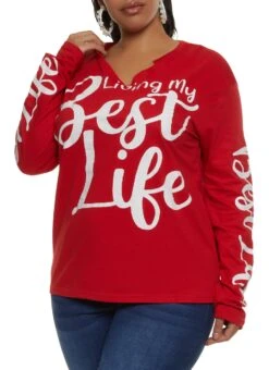 Plus Size Living My Best Life Long Sleeve Tee
