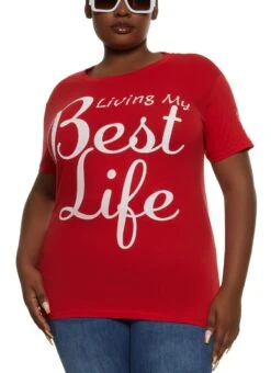 Plus Size Best Life Graphic Tee