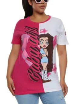 Plus Size Color Block Baby Girl Graphic Tee