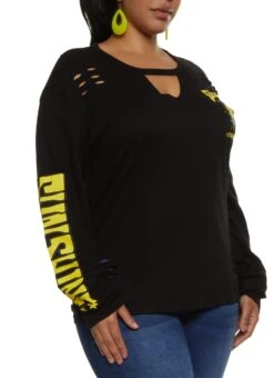 Plus Size Sunshine Laser Cut Back Graphic Tee