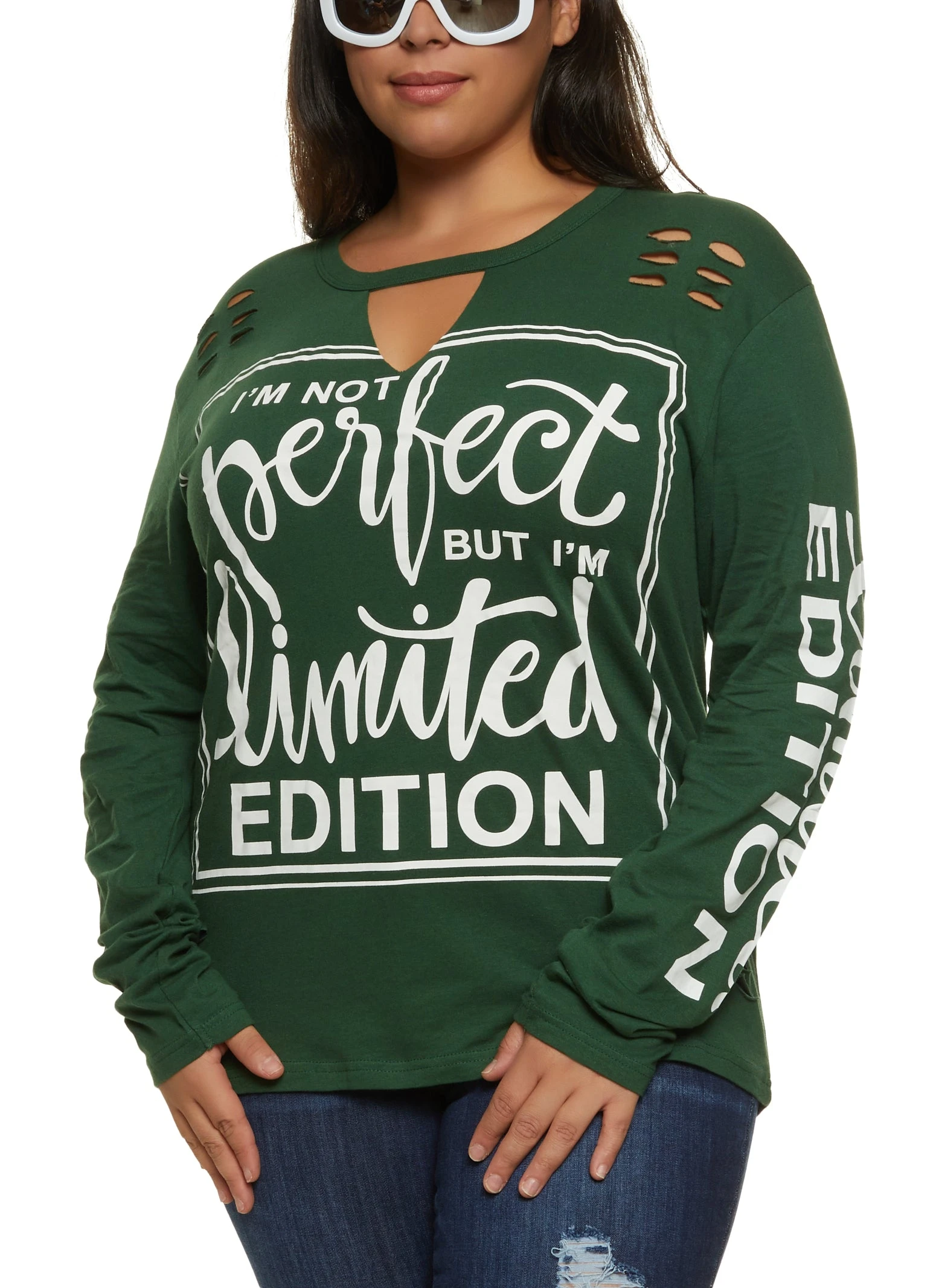 Plus Size Cut Out Limited Edition Graphic Tee