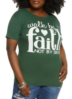 Plus Size Walk By Faith Graphic Tee