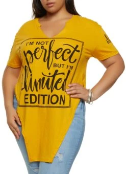 Plus Size Im Limited Edition Hanky Hem Graphic Tee