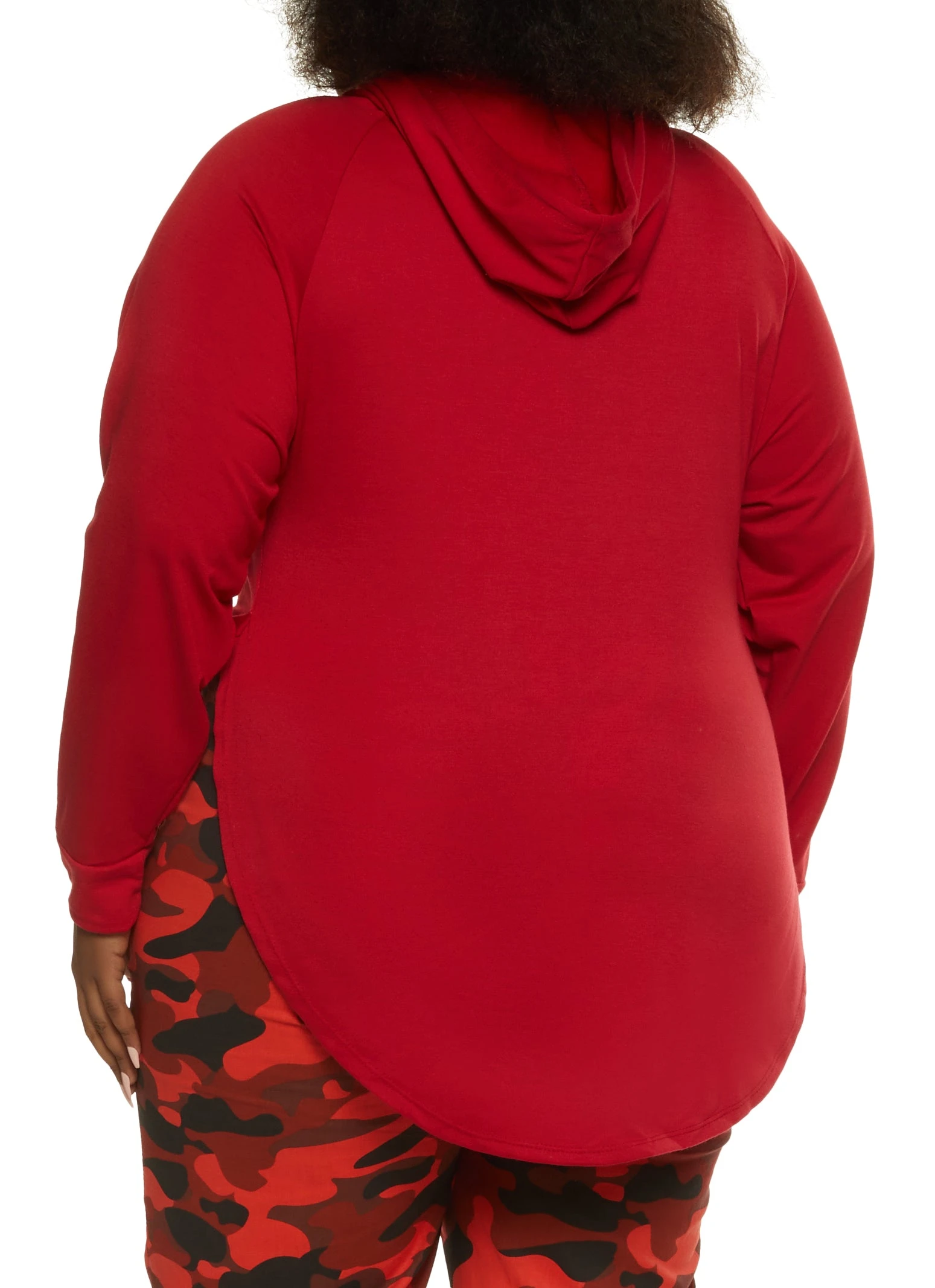 Plus Size Faith Over Fear Laser Cut Graphic Hoodie - Image 2