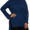 Plus Size Solid Waffle Knit Tunic Top