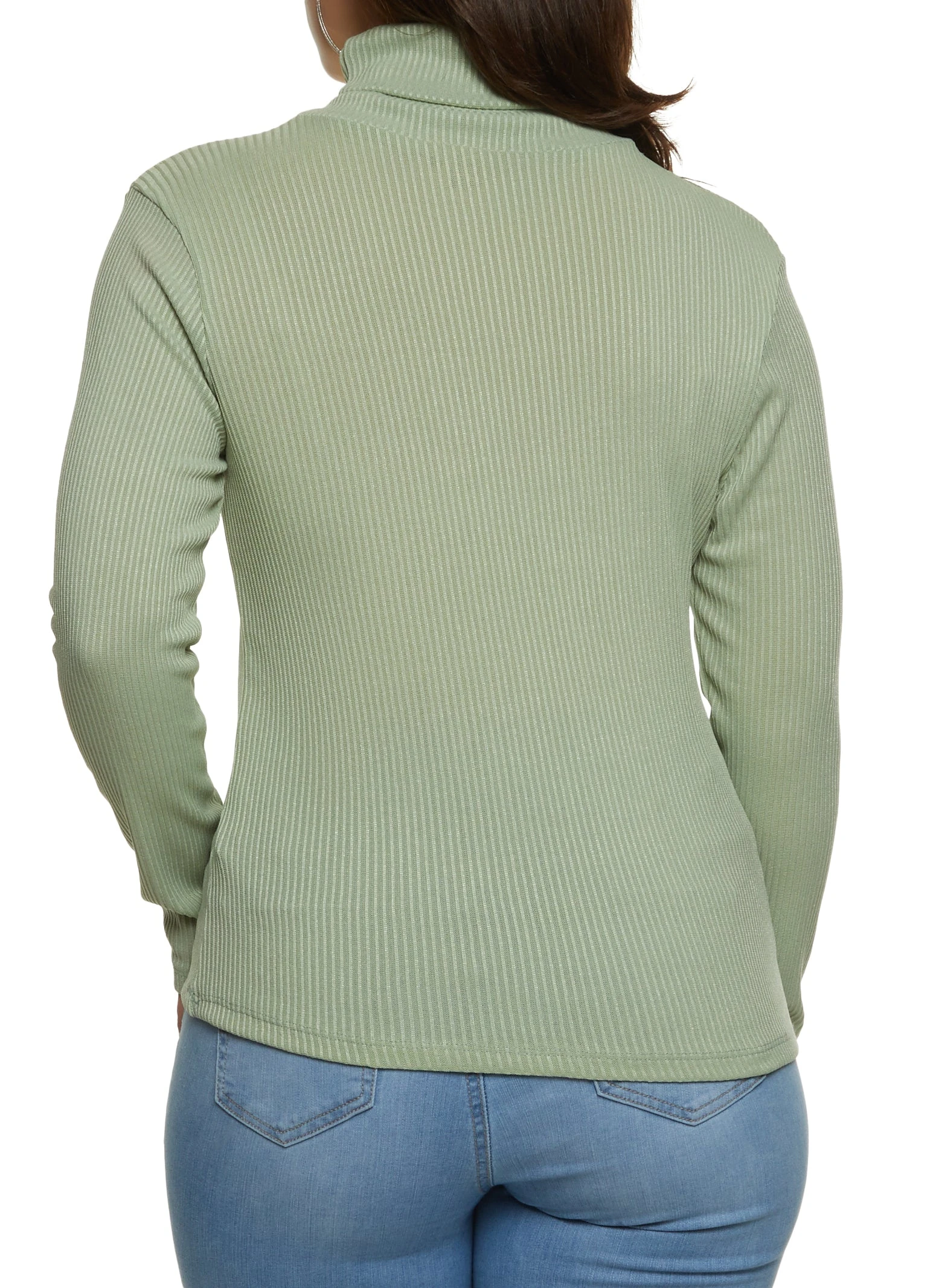 Plus Size Ribbed Turtleneck Top - Image 2