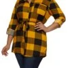 Plus Size Plaid Button Front Shirt