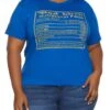 Plus Size Nutritional Facts Rhinestone Graphic Tee