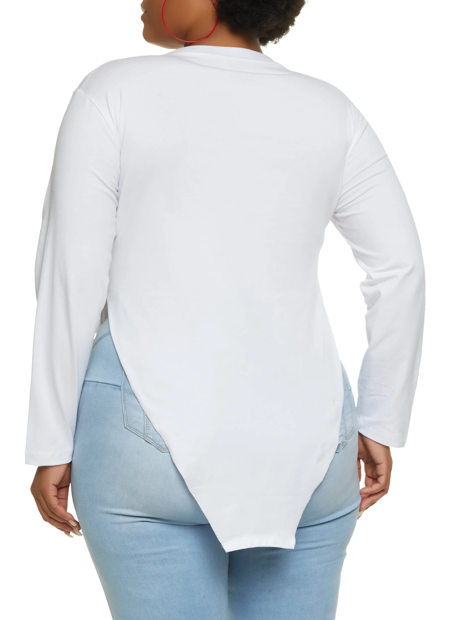 Plus Size Dope Soul Hanky Hem Long Sleeve Graphic Tee - Image 2