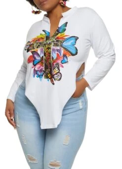 Plus Size Faith Hanky Hem Graphic Tee